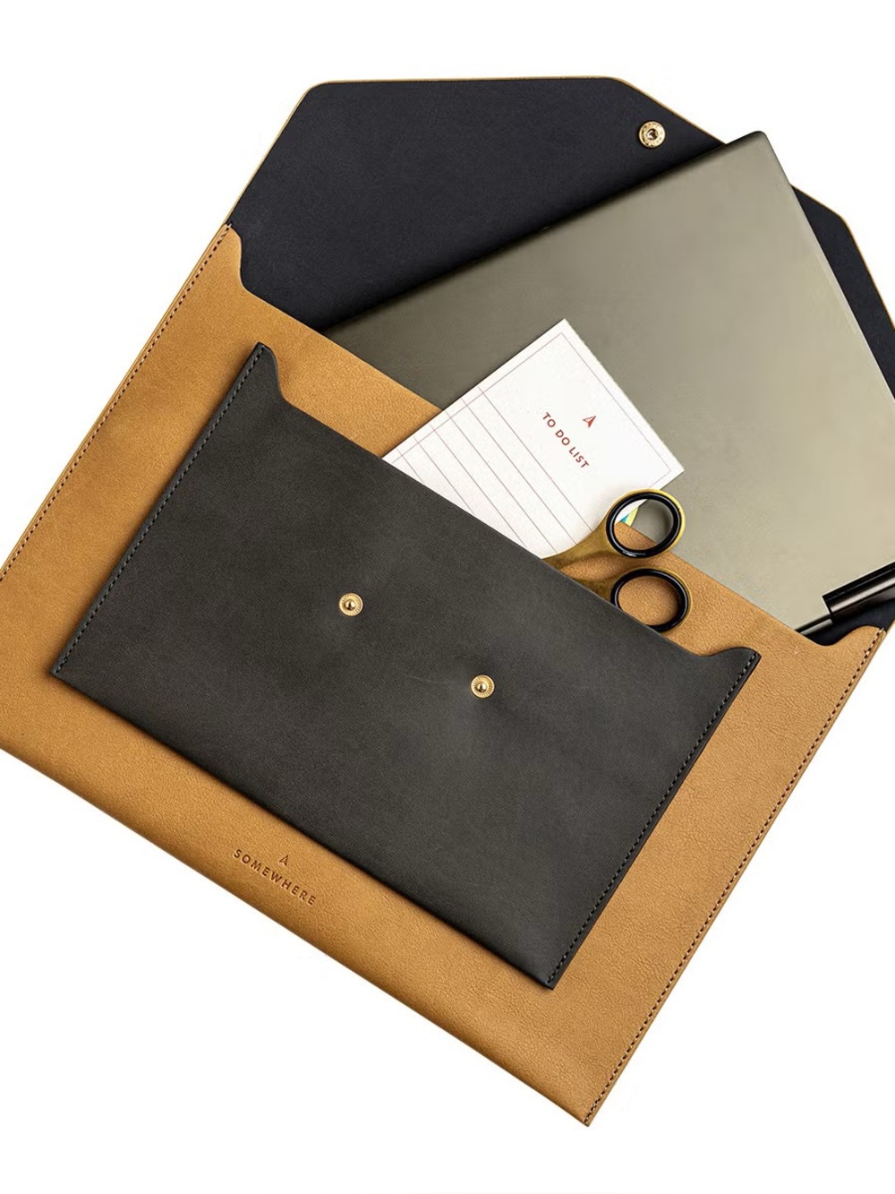 Retro Laptop Case (2 colorways) in Tan and Navy